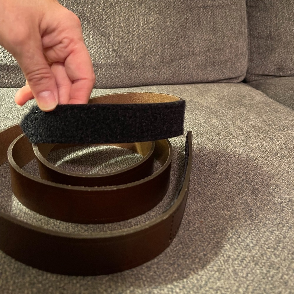 Large ladies Leather Belt w/Velcro closure.
